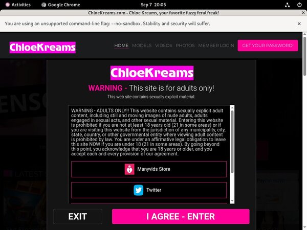 Chloekreams With European Credit Card