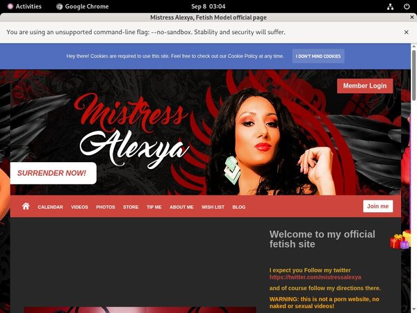 Mistress Alexya Signup Form