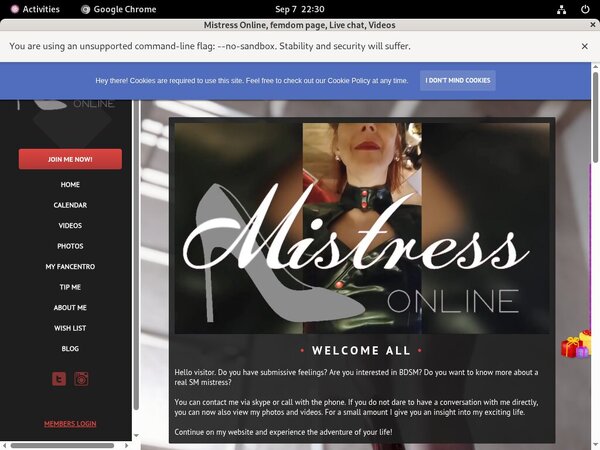 Mistressonline.eu Network Login