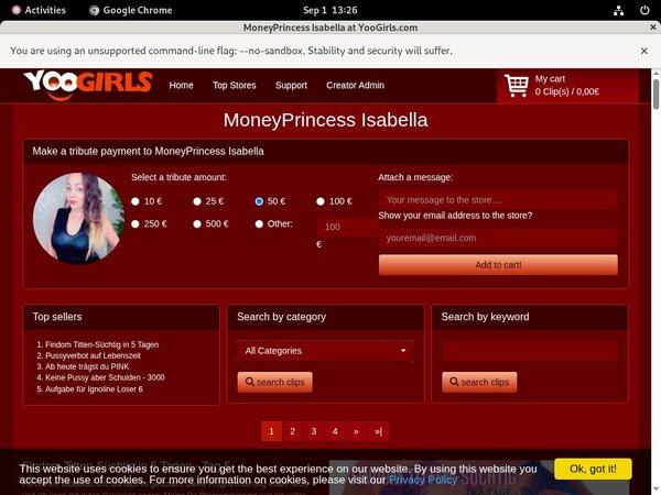 Moneyprincess Isabell Account For Free