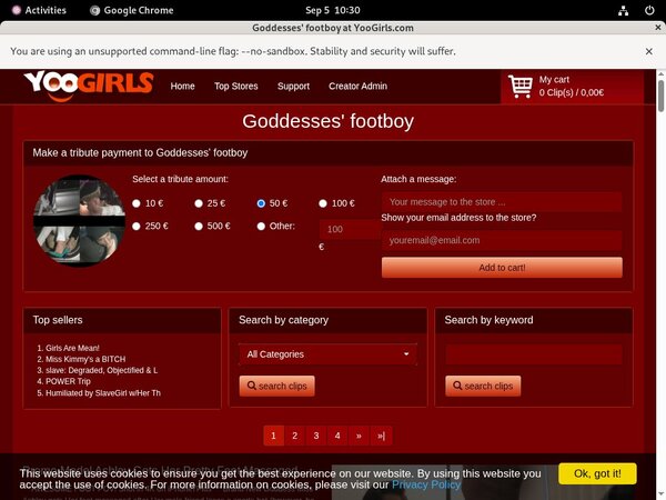 Trial Membership For Goddesses Footboy