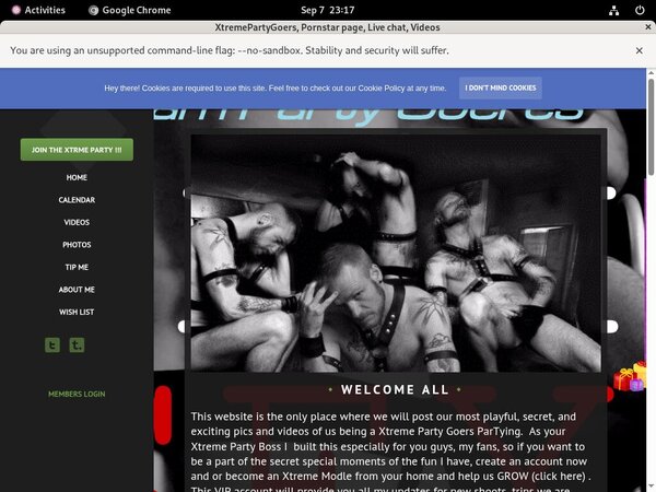 XtremePartyGoers Paswords